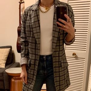 Boyfriend Plaid Blazer